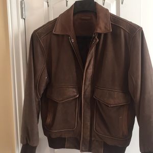 Distressed Suede Leather Men’s Bomber Jacket